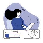 illustration femme écrit un article